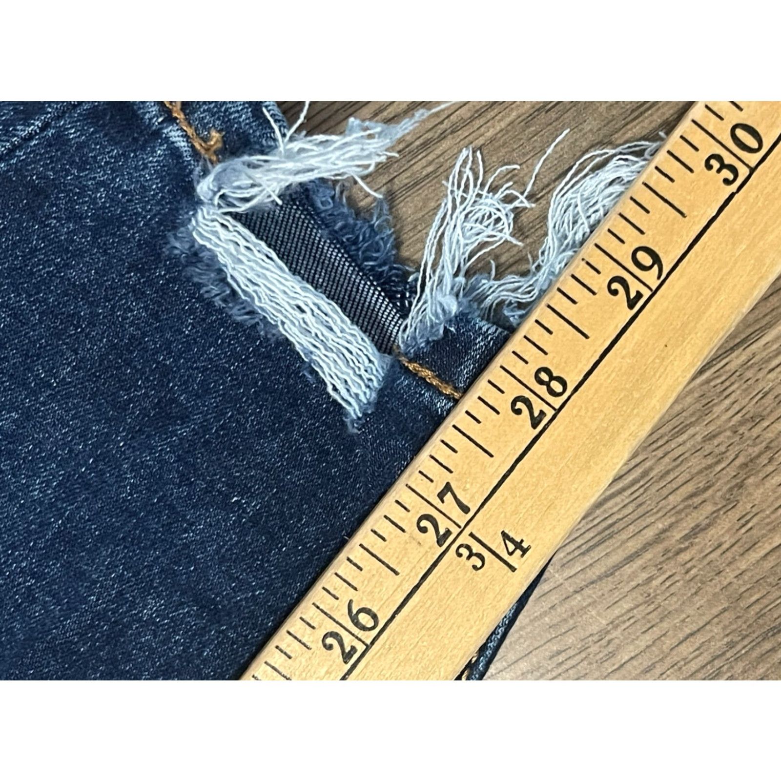 Vintage Maurices Jeans Women's XXL Blue Denim Straight Frayed Bottom Regular Fit Jeans Mens? Size 40" / US 18 - 4 Thumbnail