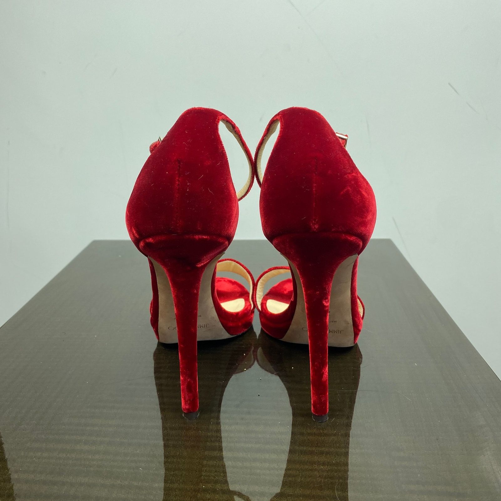 Jimmy Choo Jimmy Choo Misty Velvet Open Toe Stilettos Heels Womens 40.5 Size US 10.5 / IT 40.5 - 4 Thumbnail