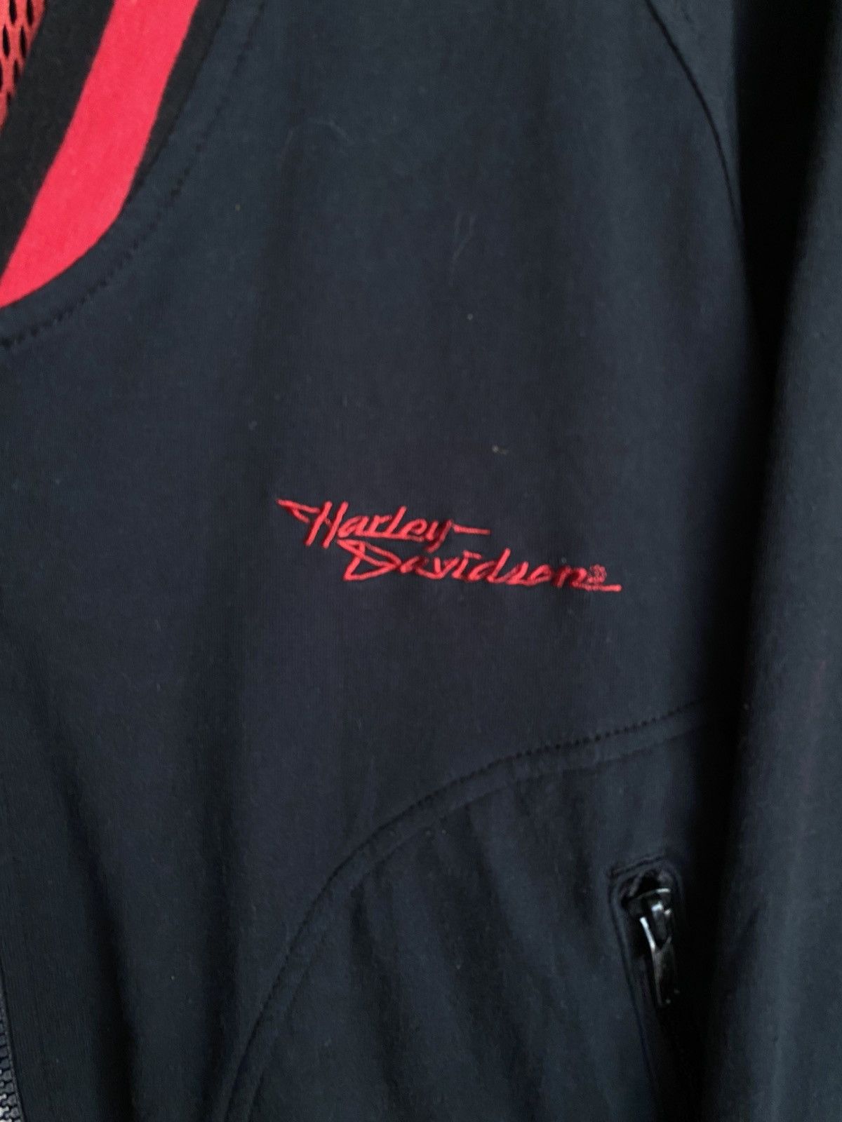 Harley Davidson HARLEY-DAVIDSON Black Zip-Up Jacket with Red Stripes Size M / US 6-8 / IT 42-44 - 5 Thumbnail