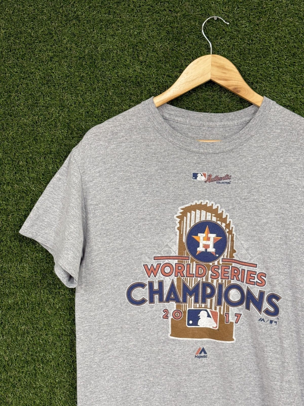 Majestic Houston Texas Astros Baseball MLB Champion Tee Grey Size US M / EU 48-50 / 2 - 2 Thumbnail