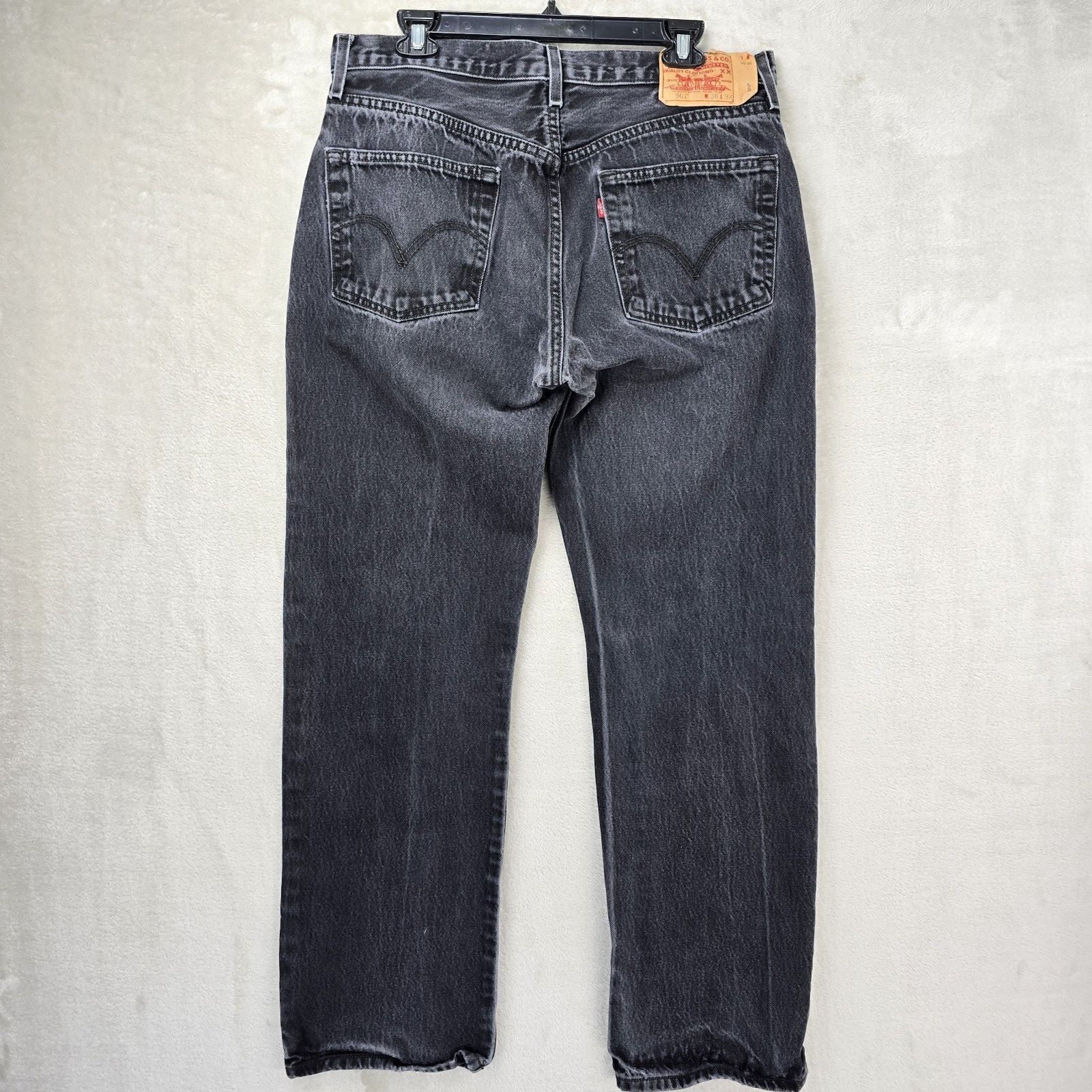 Levi's Vintage Levis Jeans 36x34 (Fits 34x31) Black 501 Y2K 2008 Size US 34 / EU 50 - 8 Thumbnail