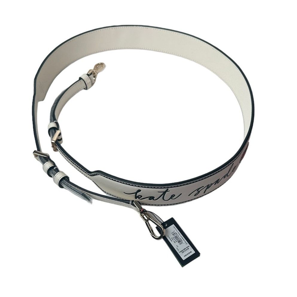 Kate Spade Kate Spade Script Logo Heart Leather Bag Strap in Meringue Size ONE SIZE - 10 Thumbnail