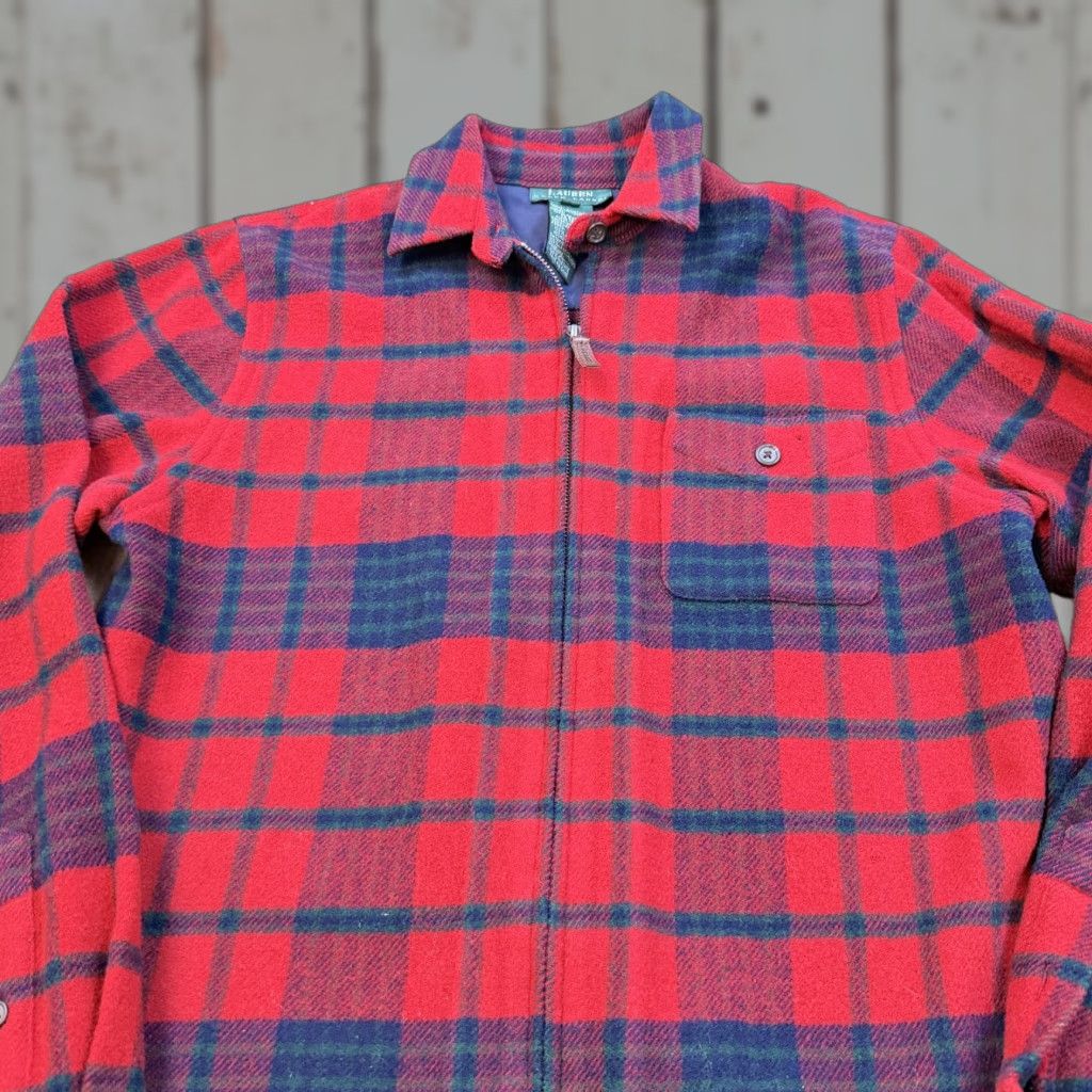 Ralph Lauren Lauren Ralph Lauren Jacket Mens Medium Red Plaid Lambswool Zip Front Lined Bomber Wool Flannel Pattern Jacket Mens Red Plaid Lambswool Zip Front Lined Size US M / EU 48-50 / 2 - 1 Thumbnail