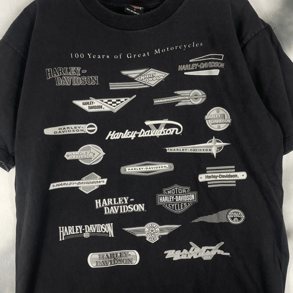 Harley Davidson Vintage Harley Davidson 100 years of Great Motorcycles Logo Size US L / EU 52-54 / 3 - 2 Thumbnail
