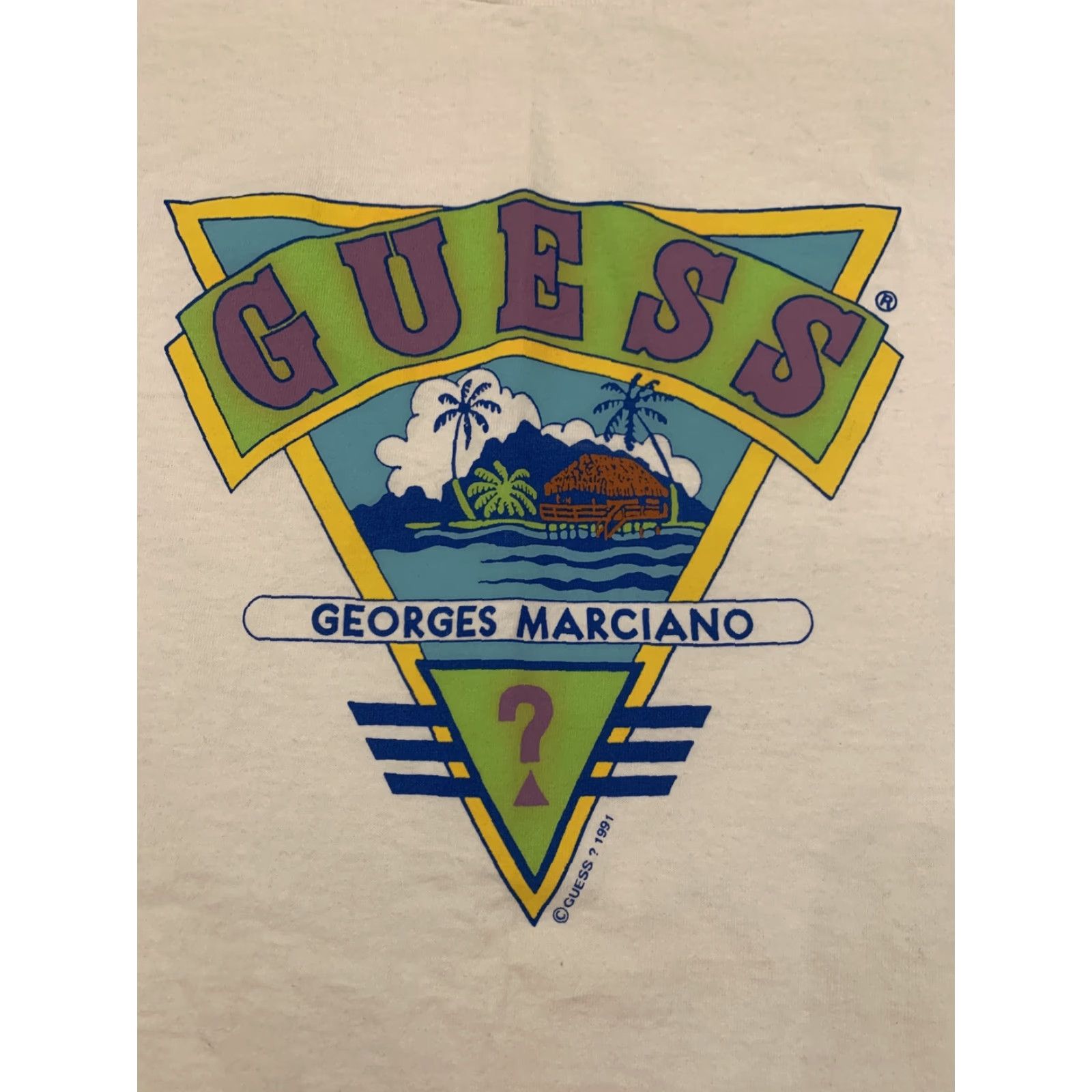 Guess VINTAGE Guess Shirt 1991 Georges Marciano White L Graphic Tee Mens 1990s Hip Hop Size US L / EU 52-54 / 3 - 2 Thumbnail