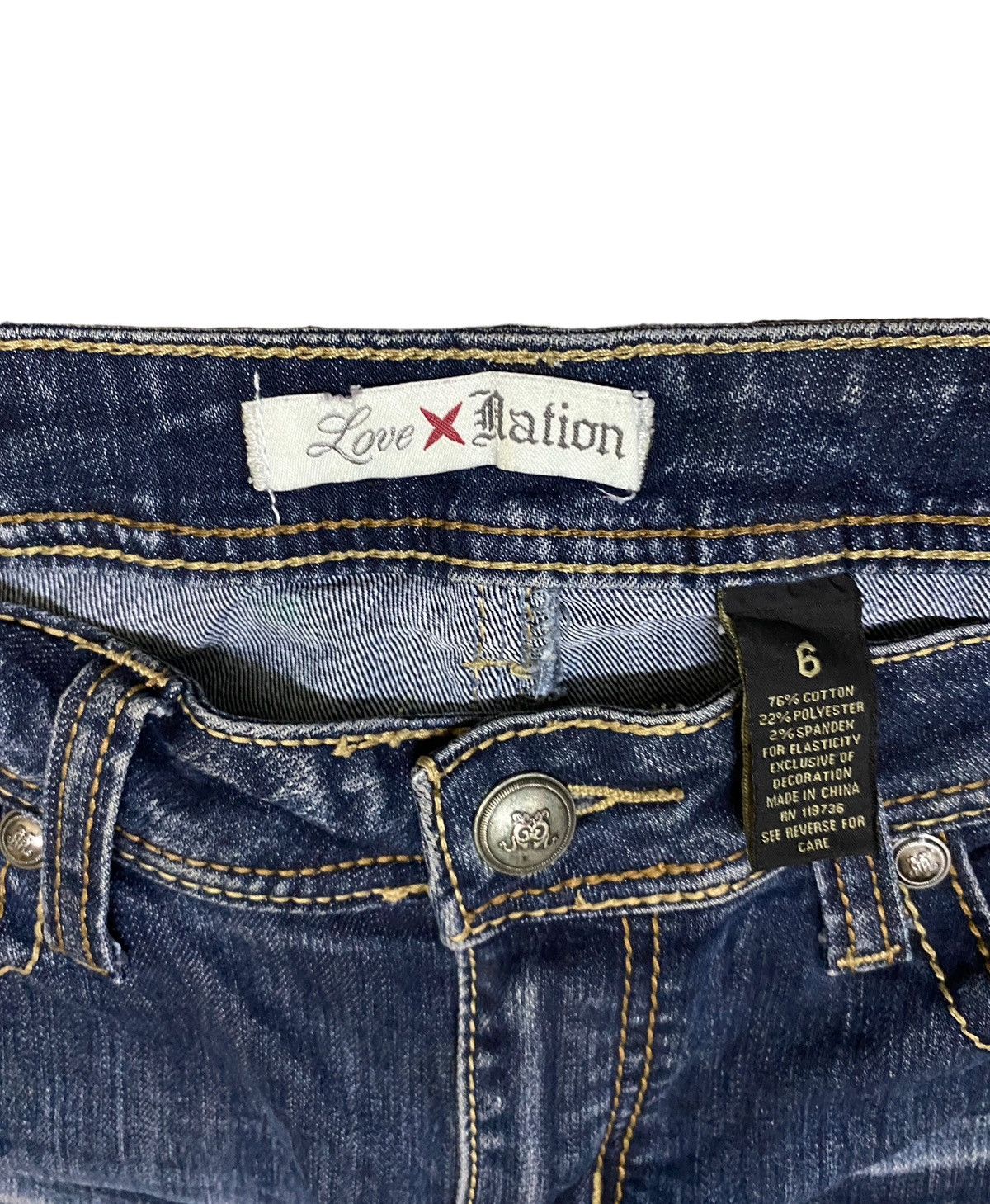 If Six Was Nine × Japanese Brand × Le Grande Bleu (L.G.B.) Rare Design Vintage Brand Love Ration Flared Jeans 2000s Size US 30 / EU 46 - 10 Thumbnail