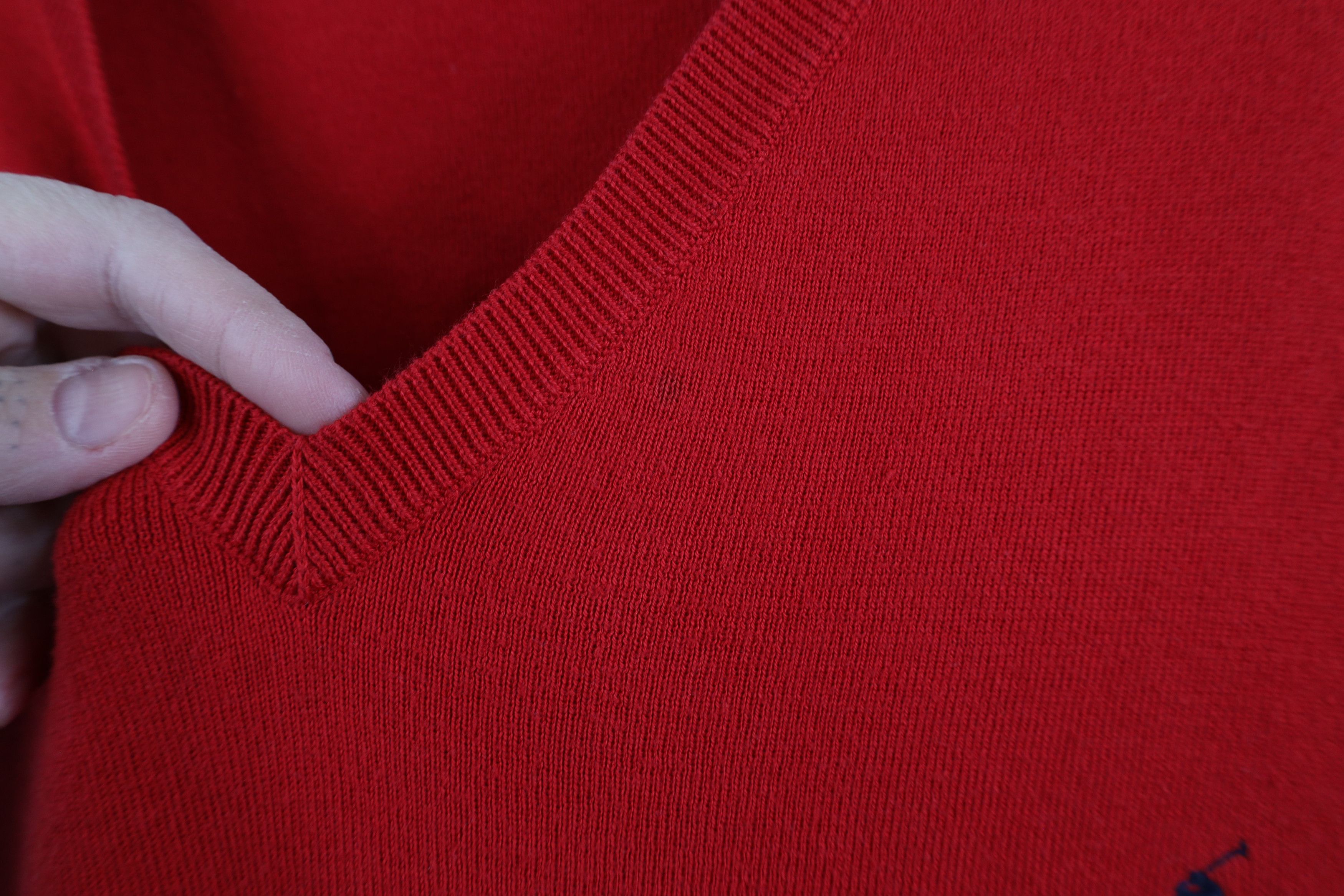 Ralph Lauren × Vintage Vintage Ralph Lauren Cotton Knit Sleeveless Sweater Vest Red Size US XXL / EU 58 / 5 - 5 Thumbnail