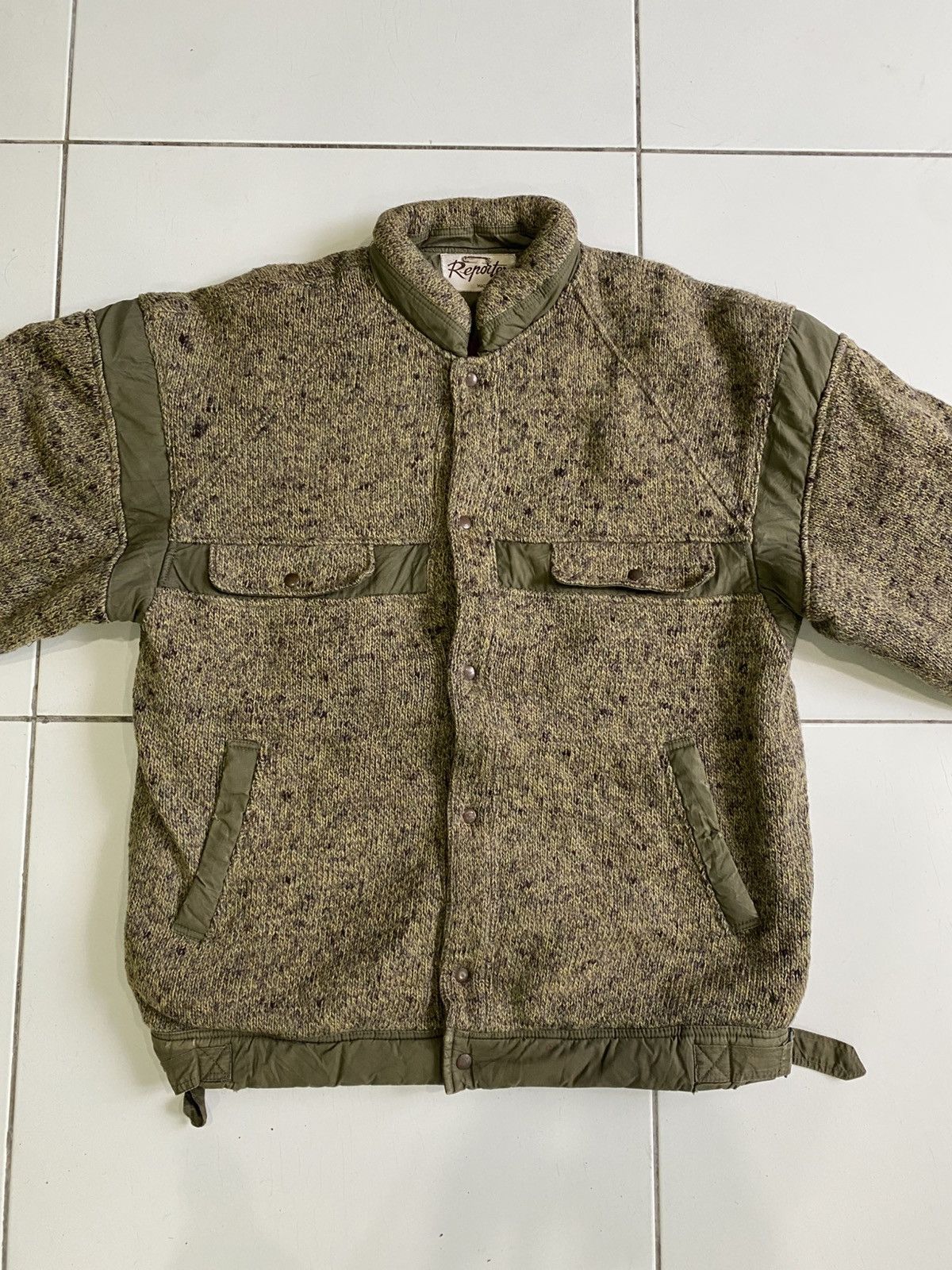 Designer Vintage 80s Reporter Knits Button Down Bomber Jacket Size US S / EU 44-46 / 1 - 3 Thumbnail