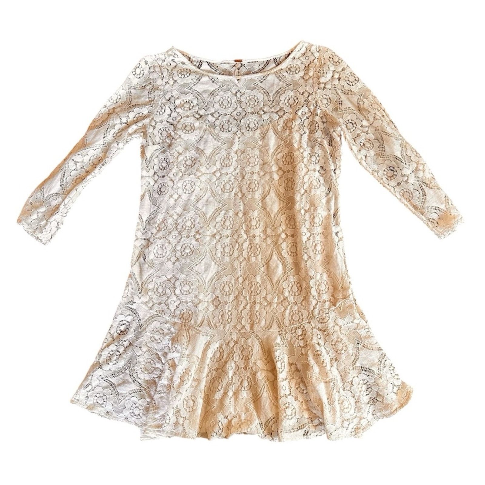 Free People Free People Walking to the Sun Lace Dress – Cream – Size 6 Size M / US 6-8 / IT 42-44 - 4 Thumbnail
