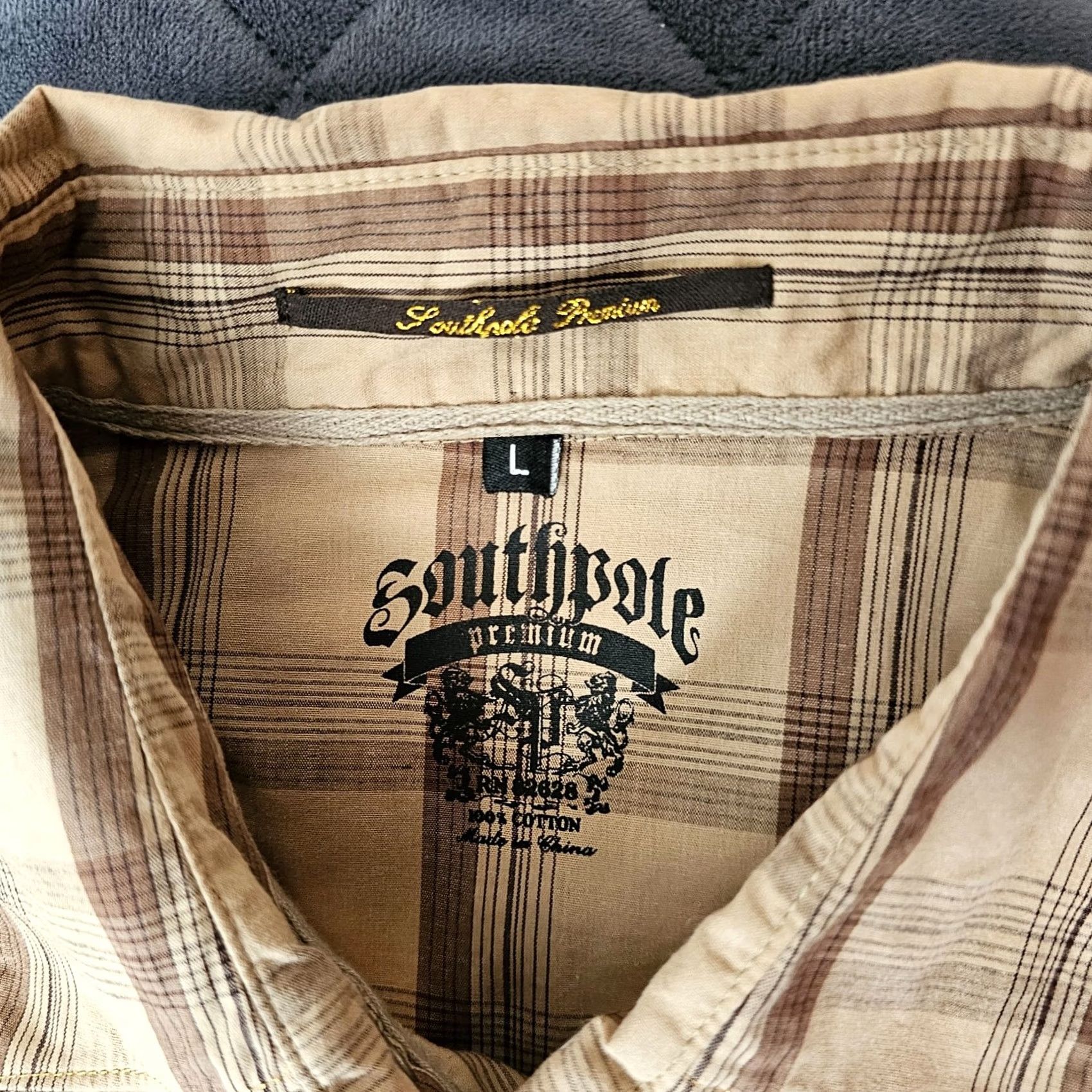 Southpole Southpole Shirt Men L Brown Plaid Long Sleeve Button-Up Pearl Snap Size US L / EU 52-54 / 3 - 2 Thumbnail
