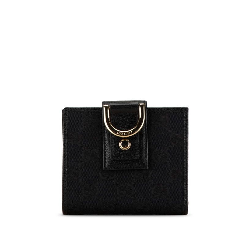 Gucci Gucci Gucci GG Canvas Abby Line Bifold Wallet Black Canvas Short Wallet 1414211 in Very Good Condition Size ONE SIZE - 1 Thumbnail