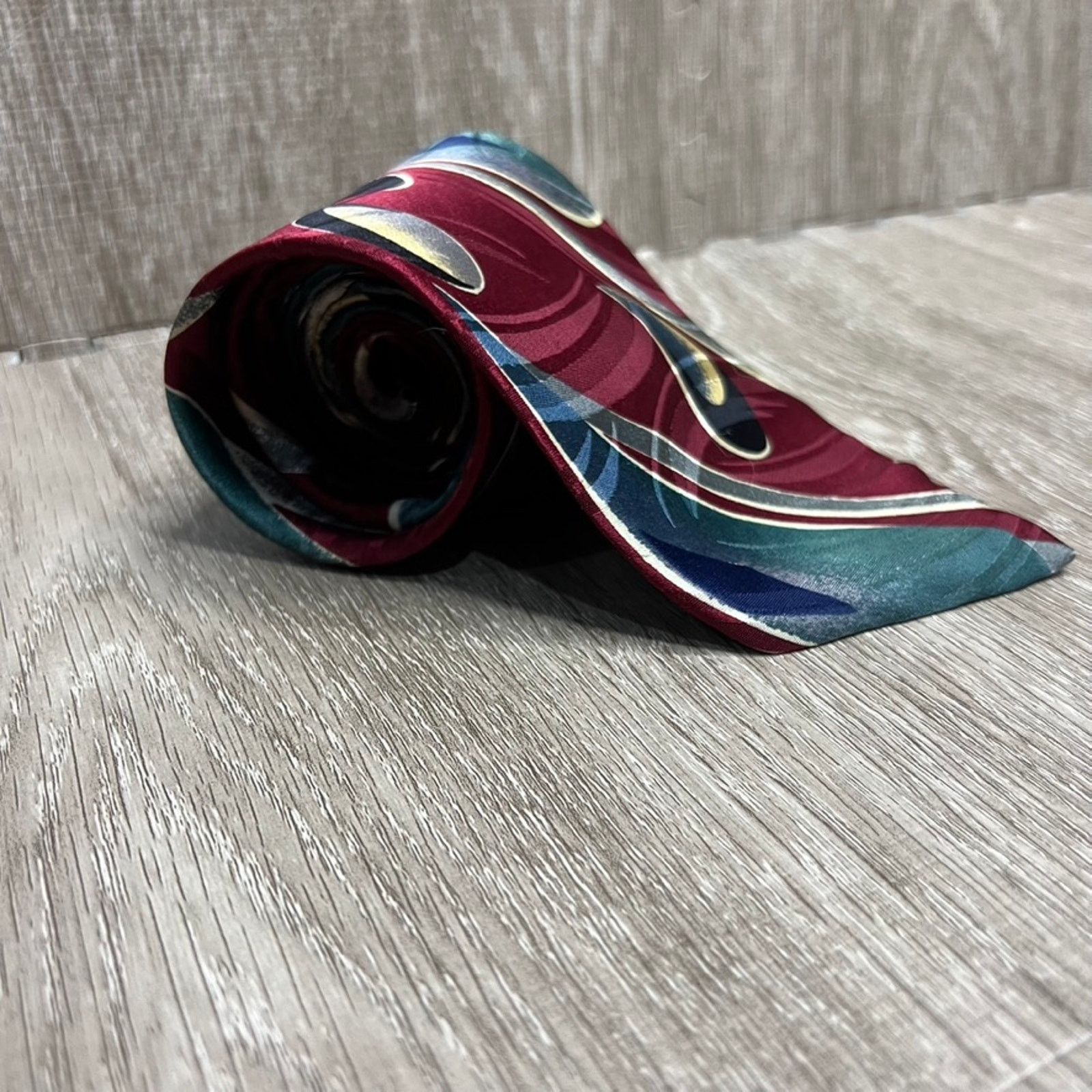 Oscar De La Renta Oscar de la Renta Men's Silk Tie Multicolor Geometric Size ONE SIZE - 2 Thumbnail