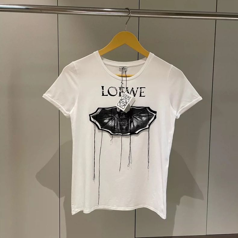Loewe LOEWE White bat show short line T-shirt Size S / US 4 / IT 40 - 1 Thumbnail