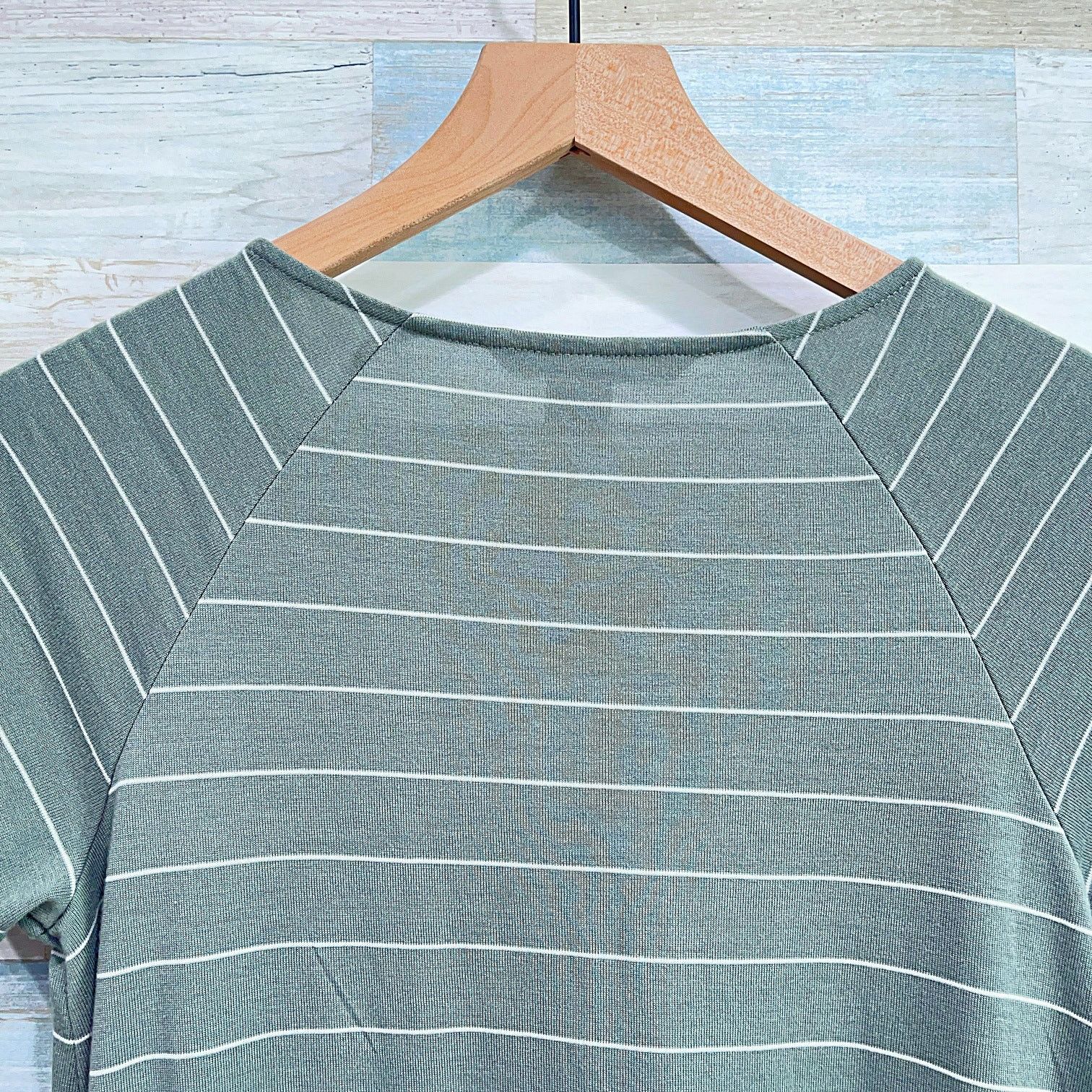Other Free Fly Raglan Sleeve T Shirt Dress Green White Stripe S Size S / US 4 / IT 40 - 4 Thumbnail