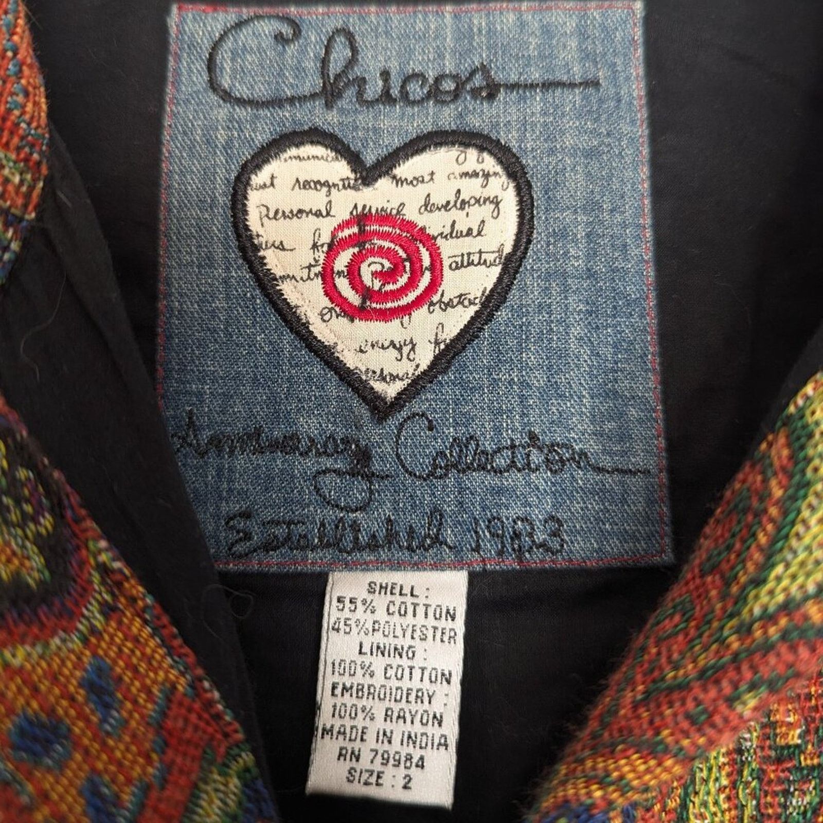 Chicos Chicos Vintage Anniversary Collection Beaded Tapestry Jacket Size L / US 10 / IT 46 - 3 Thumbnail
