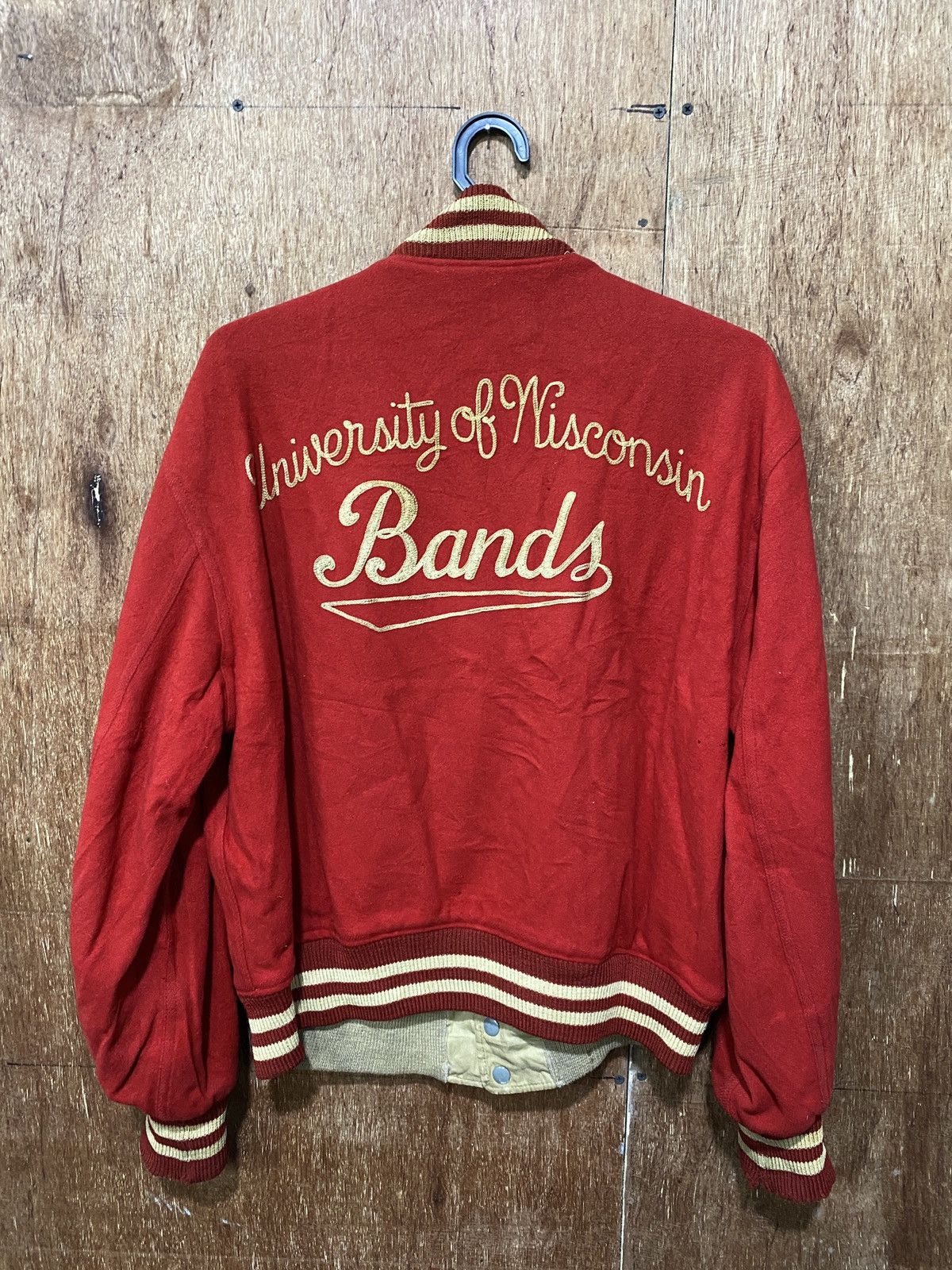 Vintage University Of Wiscosin Brand Varsity Jacket Wool Vintage Size US XL / EU 56 / 4 - 2 Thumbnail