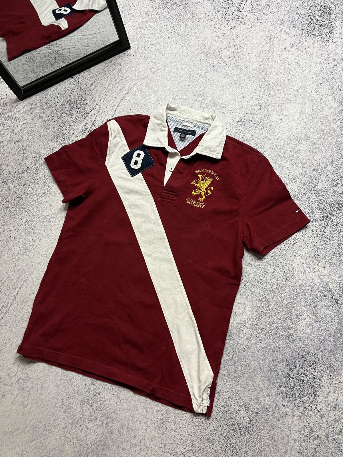 Tommy Hilfiger × Vintage Vintage Tommy Hilfiger #8 Polo T Shirt Rugby Big Logo Baggy Size US M / EU 48-50 / 2 - 3 Thumbnail