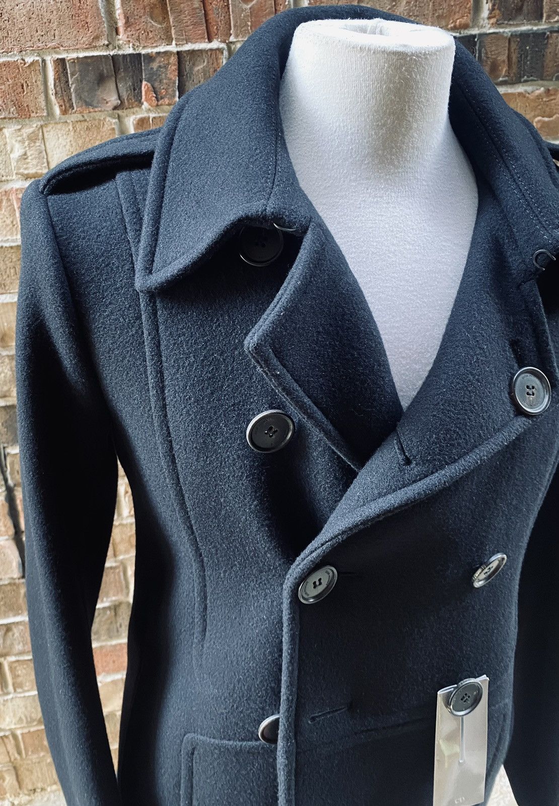 Dior Dior Homme 🇮🇹 x Hedi Slimane Navy Felted Wool Peacoat 48 NWT Size US M / EU 48-50 / 2 - 23 Thumbnail