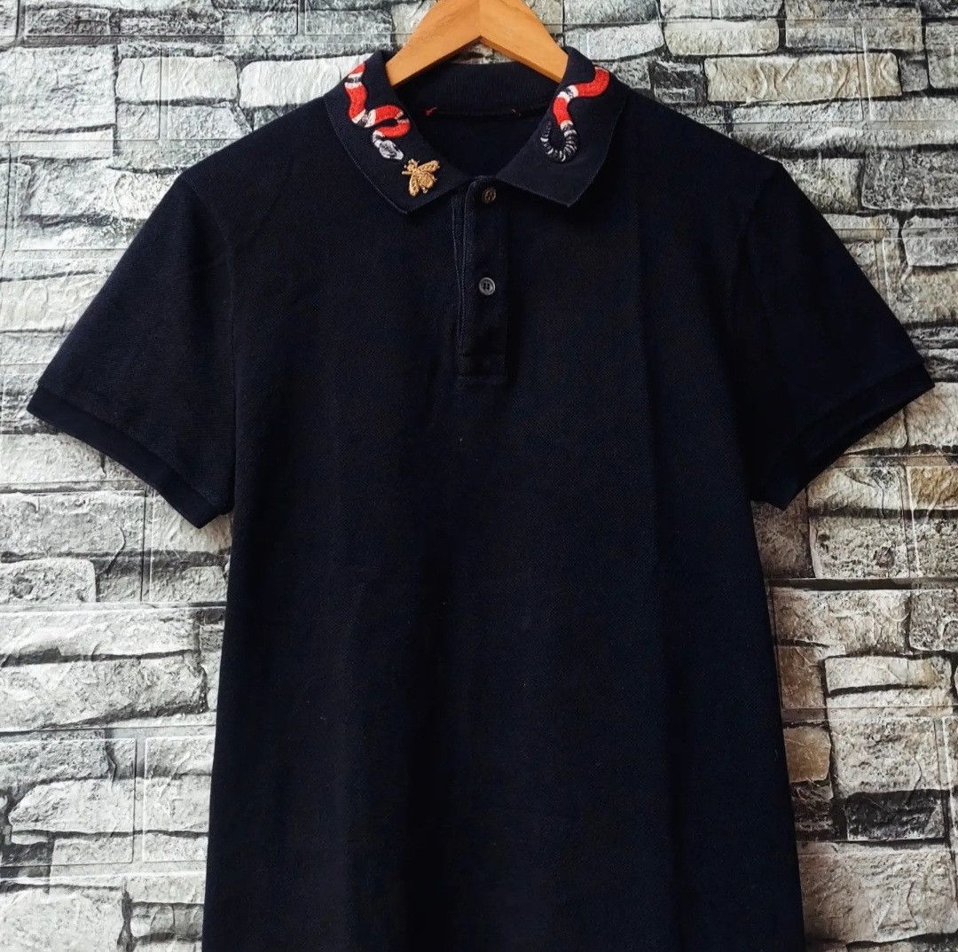 Gucci GUCCI Coral Snake Embroidered Polo Shirt Size US S / EU 44-46 / 1 - 4 Thumbnail