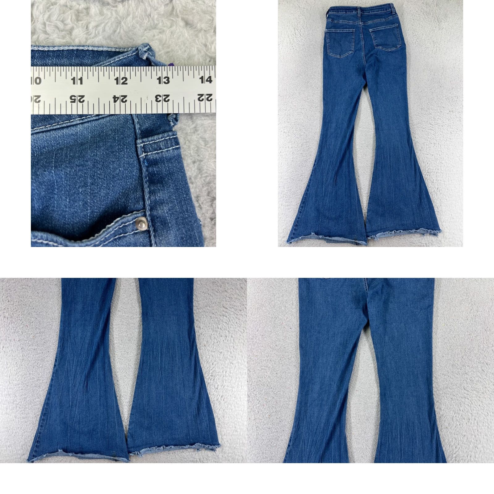 Shein SheIn Jeans Women Flared Denim 24x31 Medium Blue Cotton Blend 5-Pocket Design High Rise Women's Regular Jeans Mode American Western 90s Size 32" / US 10 / IT 46 - 9 Thumbnail