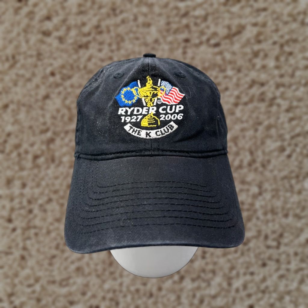 Vintage Ashworth The K Club Hat Cap Strap Back Adult Black Cotton Embroidered Golfer Size ONE SIZE - 1 Thumbnail