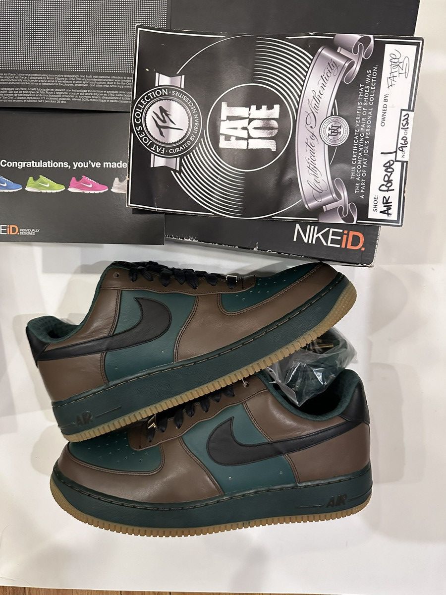 image of Nike Air Force 1 Fat Joe Personal Size 12 Shoes in Brown, Men's