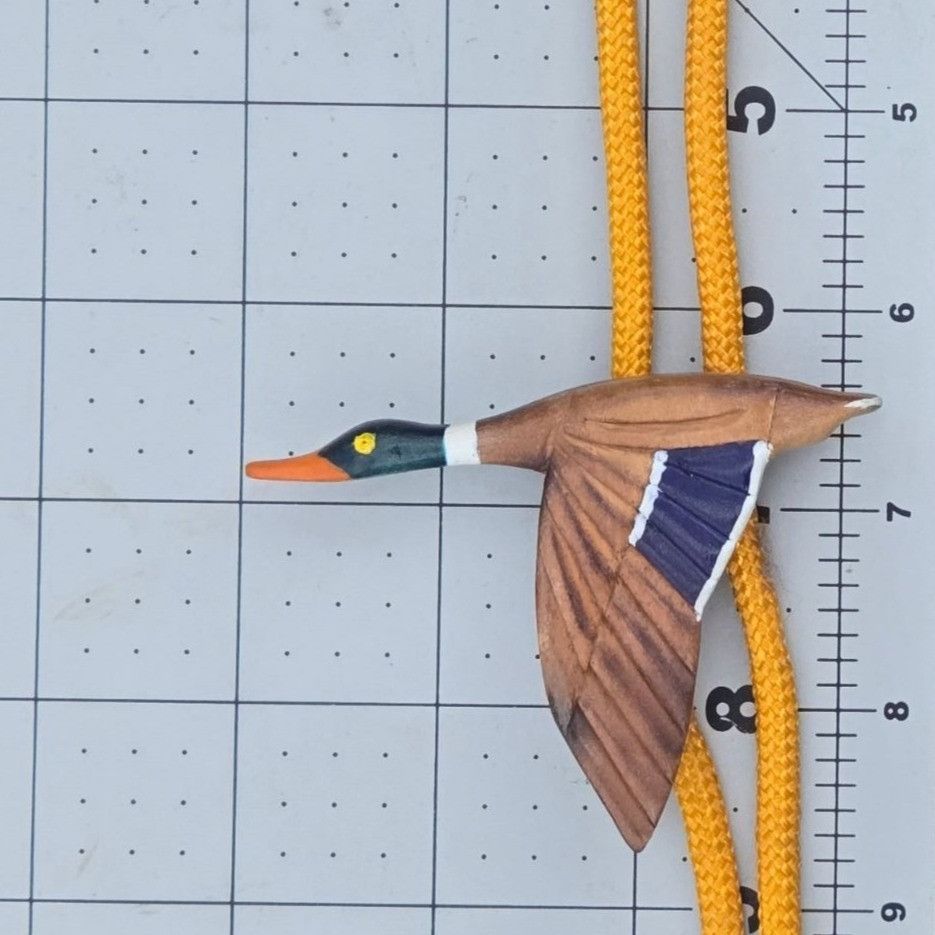 Other Vintage Mallard Duck Bolo Tie Wood Yellow Braided Cord Weste Size ONE SIZE - 12 Thumbnail