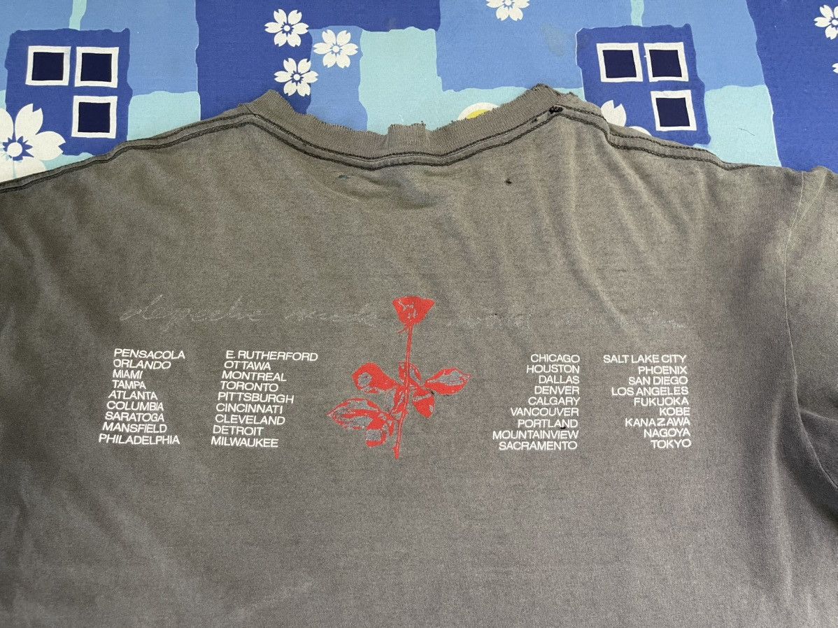 Band Tees Thrashed 1990 Depeche Mode Violator Album World Tour Tee Size US M / EU 48-50 / 2 - 10 Thumbnail