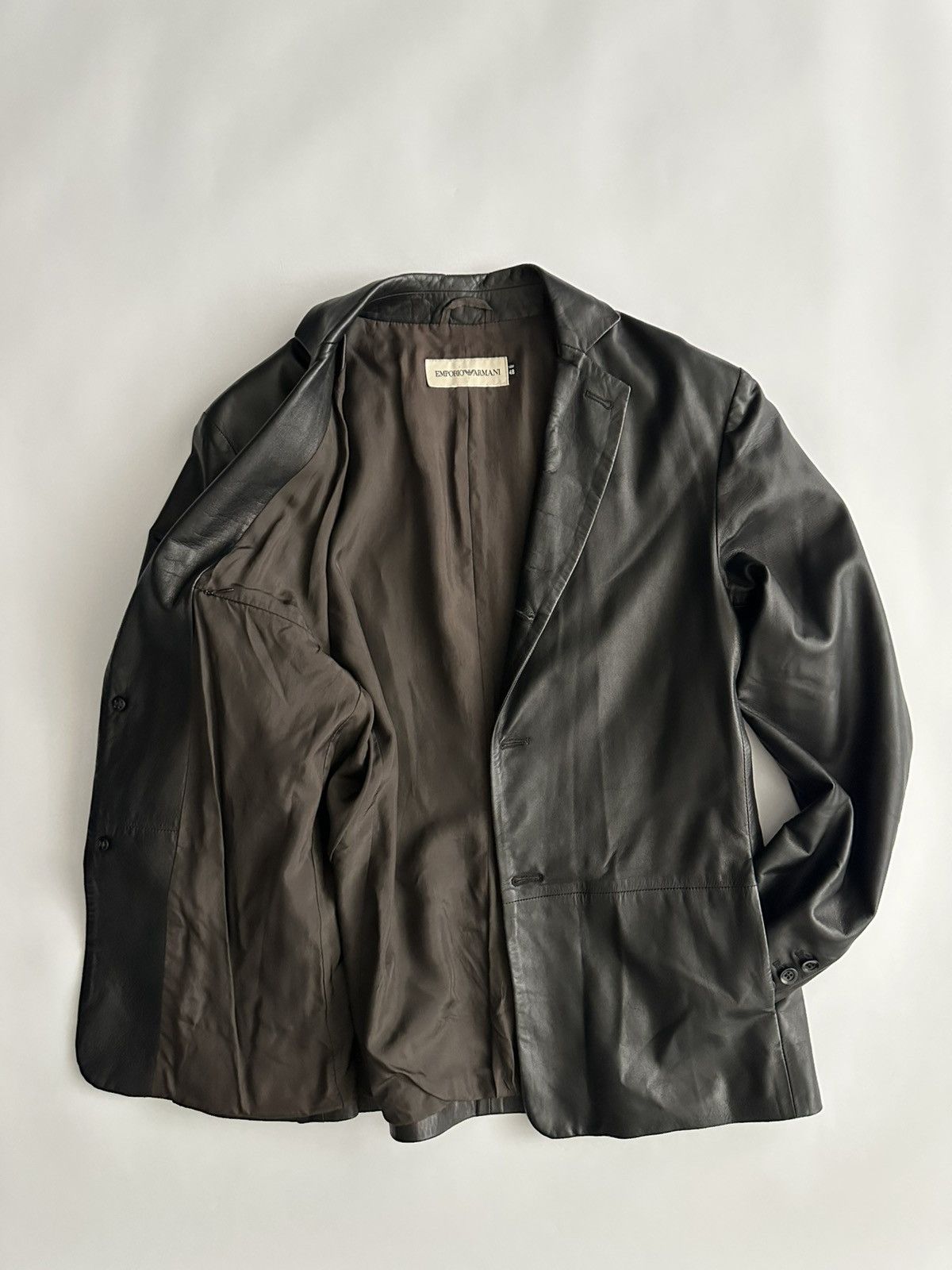 Emporio Armani Emporio Armani Leather Blazer Size US M / EU 48-50 / 2 - 6 Thumbnail