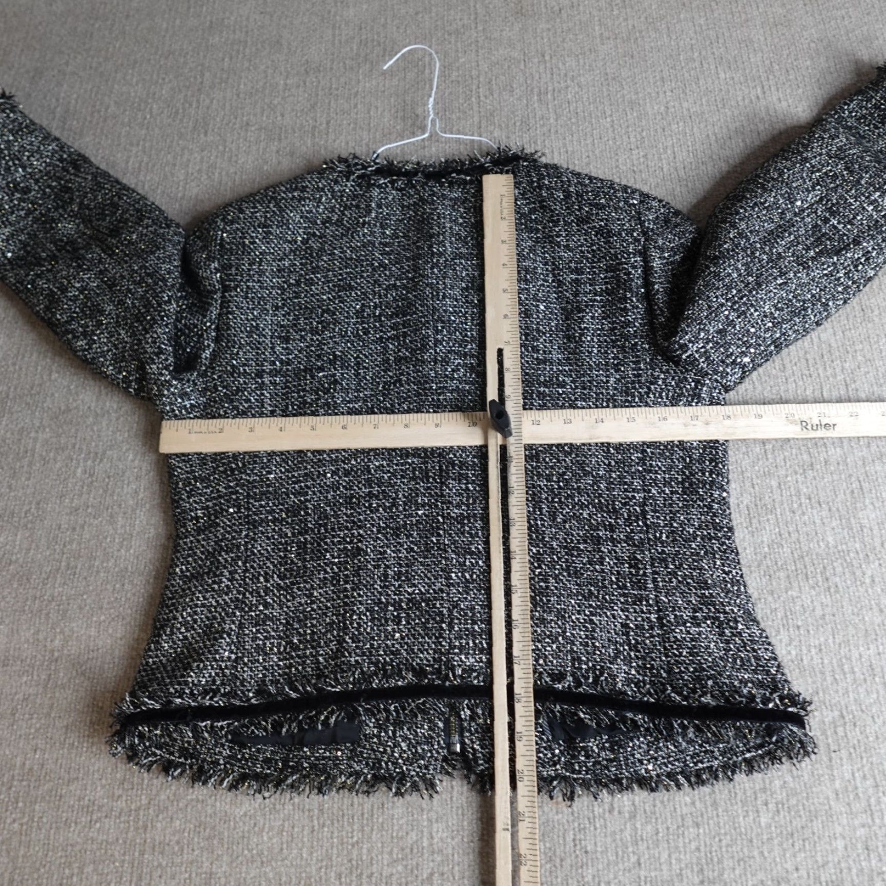 J.Crew J.Crew Blazer 6 Women Gray Tweed Full Zip Regular Style Tuxedo Sparkling Jackie O NEW Size M / US 6-8 / IT 42-44 - 2 Thumbnail