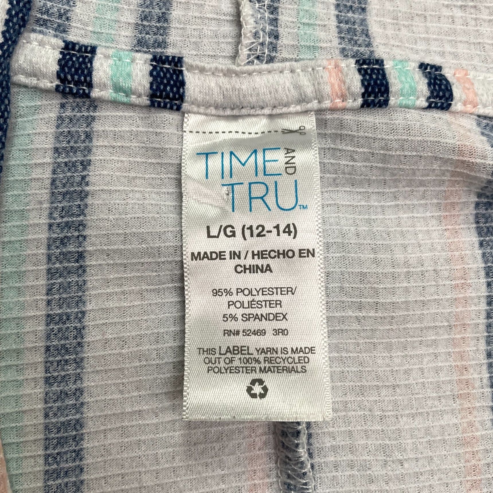 Vintage Time And Tru Hoodie Beach Cover Up Womens L White Blue Striped Short Sleeve Size L / US 10 / IT 46 - 5 Thumbnail