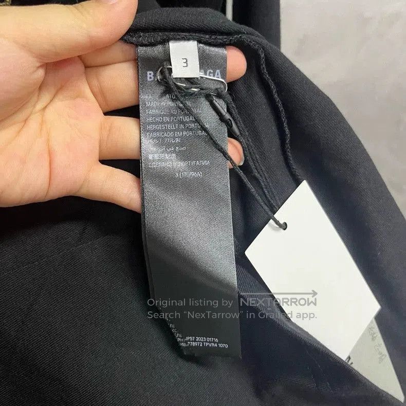 Balenciaga Balenciaga Black Graphic Long-Sleeve T-Shirt. Size US L / EU 52-54 / 3 - 3 Thumbnail