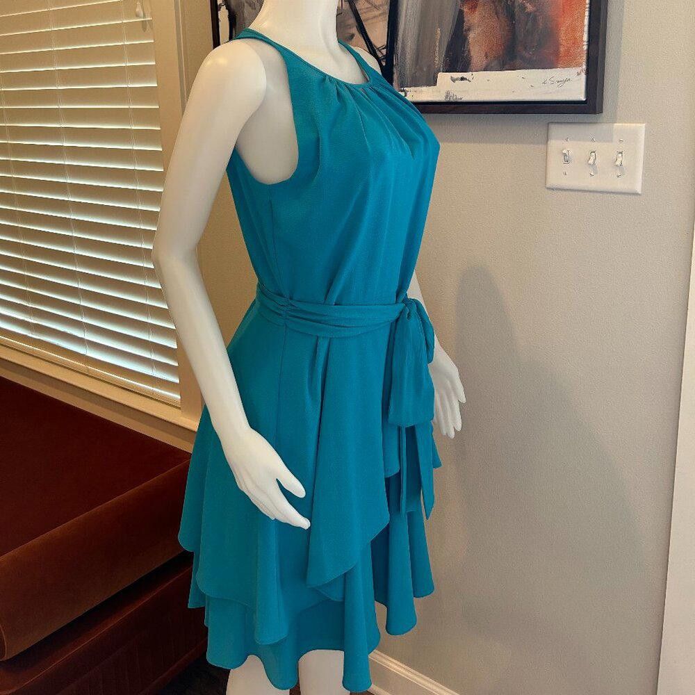 Elie Tahari Tahari ASL Dress in Lovely Blueberry Size L / US 10 / IT 46 - 3 Thumbnail