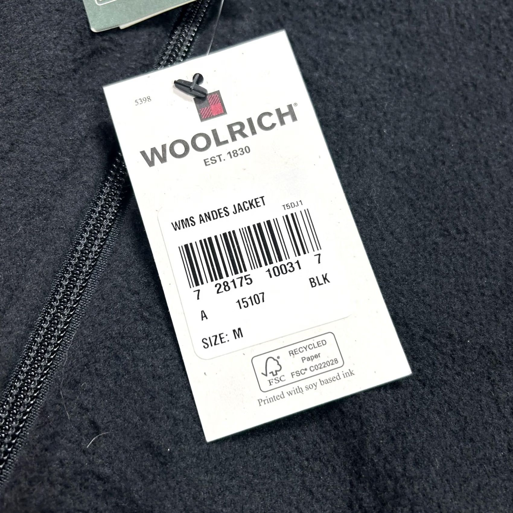 Vintage Woolrich Andes Jacket Womens M Black Fleece Full Zip Outdoor Hiking Jacket Size M / US 6-8 / IT 42-44 - 3 Thumbnail
