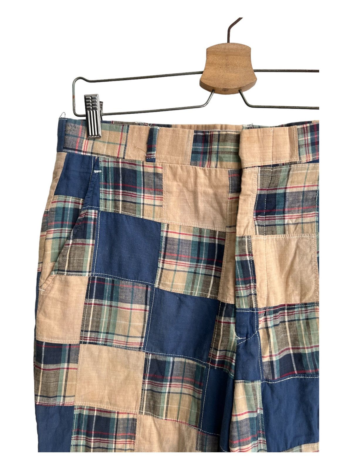 Brooks Brothers × Polo Ralph Lauren × Vintage 1970s Madras Patchwork Ralph Lauren Style Disco Rockabilly Size US 33 - 5 Thumbnail