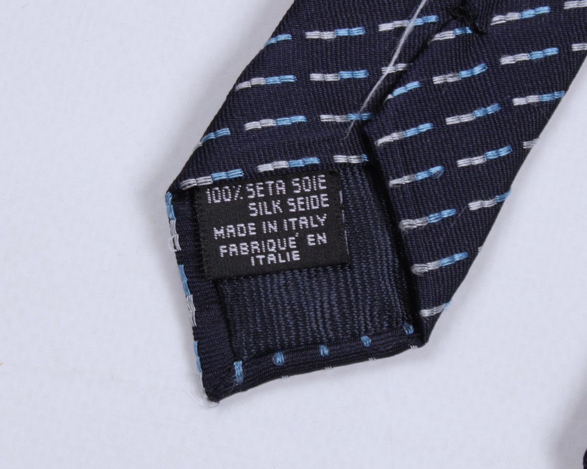 Dolce & Gabbana × Vintage DOLCE & GABBANA Cravatte Vintage Navy Blue Striped Silk Tie Size ONE SIZE - 12 Thumbnail