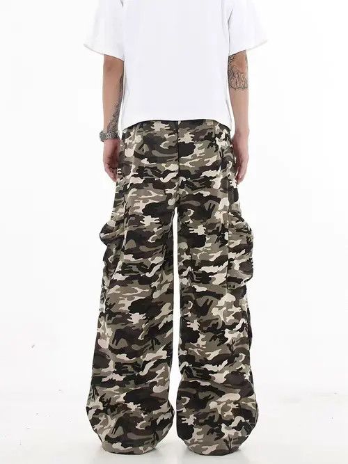 Japanese Brand Retro High Street Hip Hop Leopard Print Loose Casual Pants Size US 29 - 2 Thumbnail