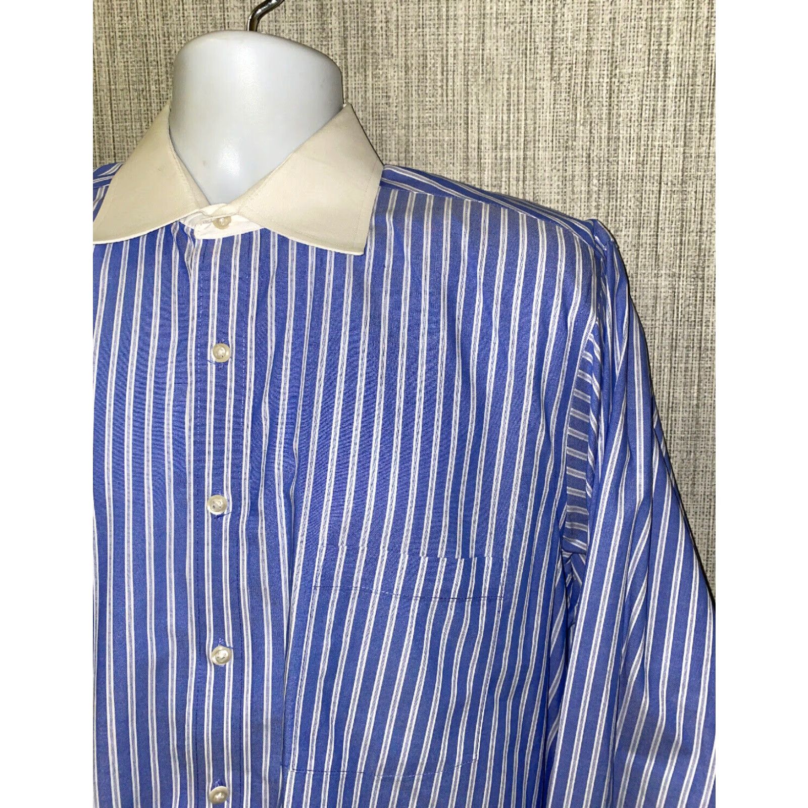 Vintage Donald J Trump Mens Dress Shirt Long Sleeve Blue/White Striped Size 16 1/2 Size US L / EU 52-54 / 3 - 2 Thumbnail