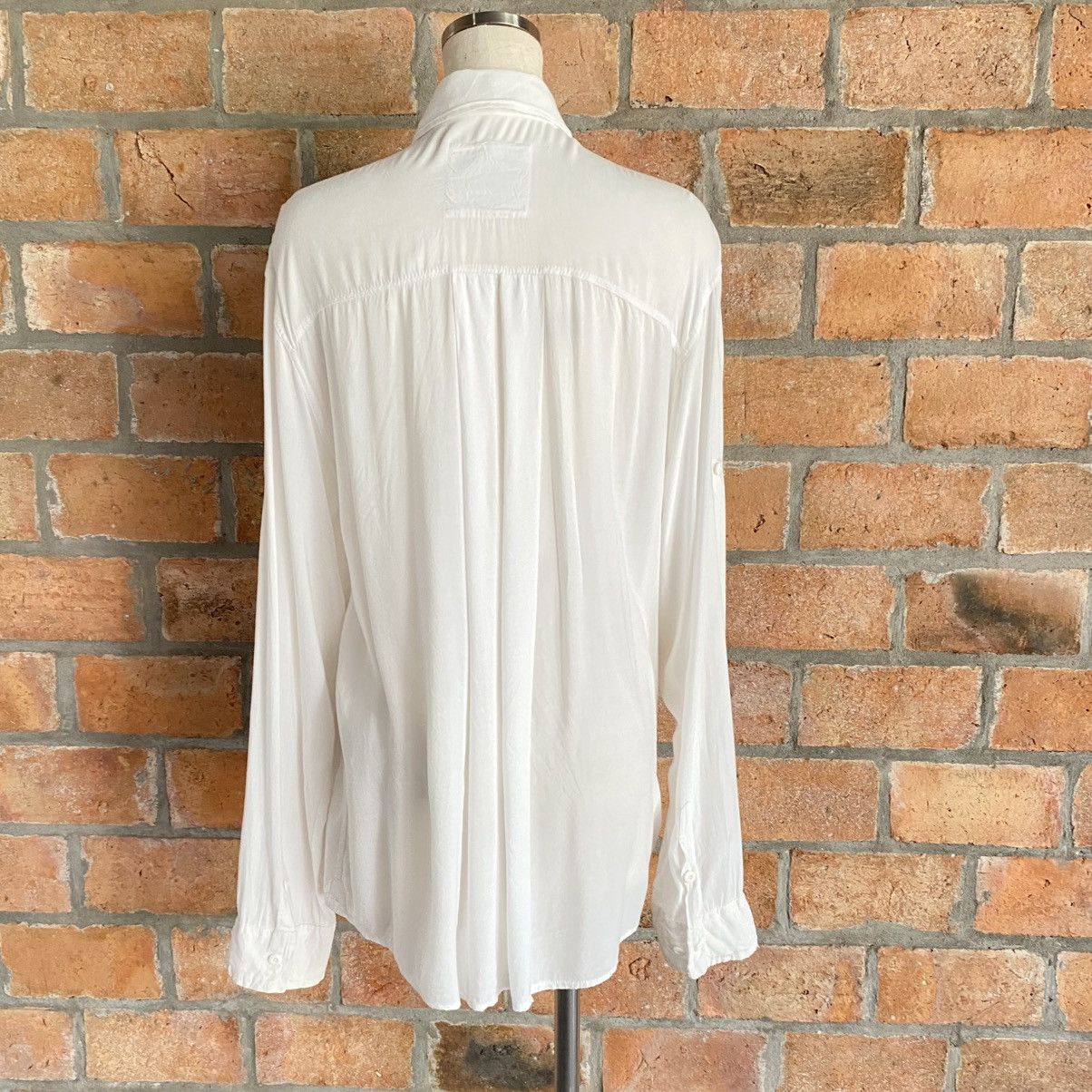 Designer × Japanese Brand G. O. A. White Classic Shirt with Roll-Up Sleeves Size M / US 6-8 / IT 42-44 - 2 Thumbnail