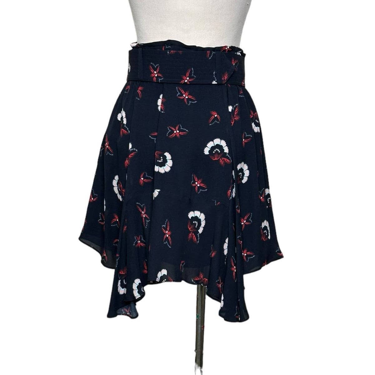 A.L.C. A.L.C blue floral belted handkerchief mini skirt size 2 Size 26" / US 2 / IT 38 - 2 Thumbnail