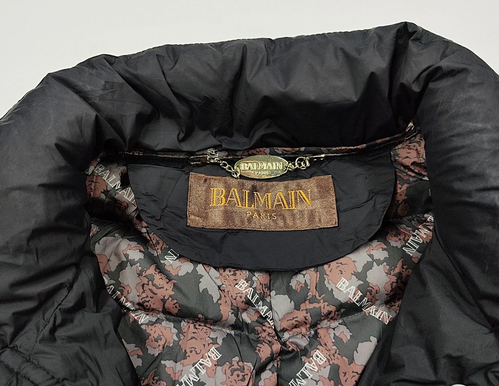 Balmain BALMAIN black puffer long jacket Size L / US 10 / IT 46 - 2 Thumbnail