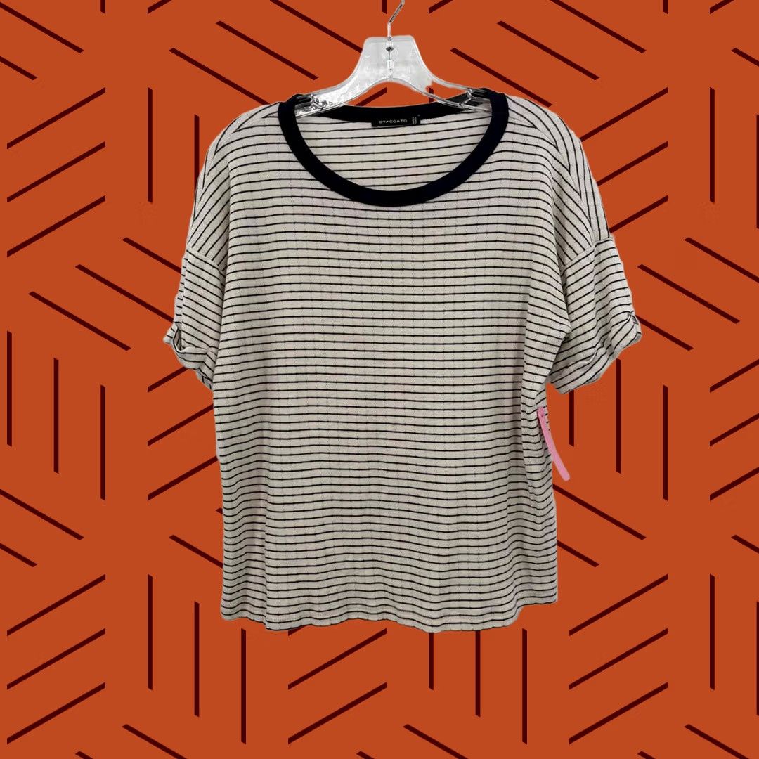 Vintage Pre-Owned Staccato Ivory Size Medium Stripe Blouse Size M / US 6-8 / IT 42-44 - 1 Thumbnail