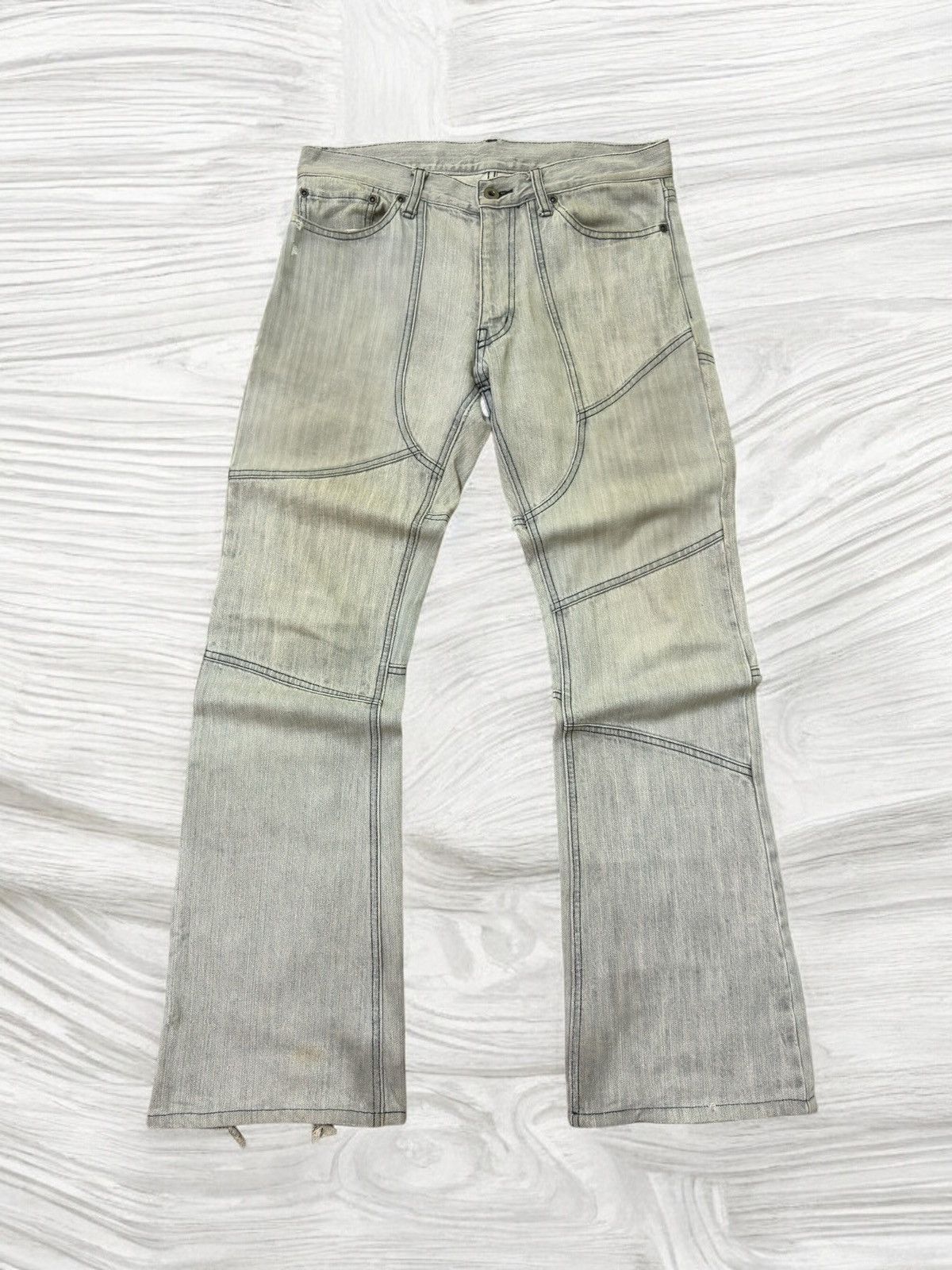 Pre-owned Distressed Denim X If Six Was Nine Flare Rupert Edge Japan Reconstructed Design Distressed In Grey