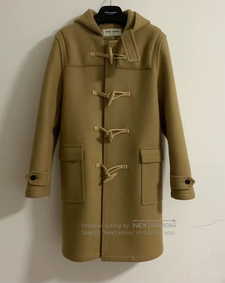 Saint Laurent Paris Original Khaki Hooded Toggle Coat
