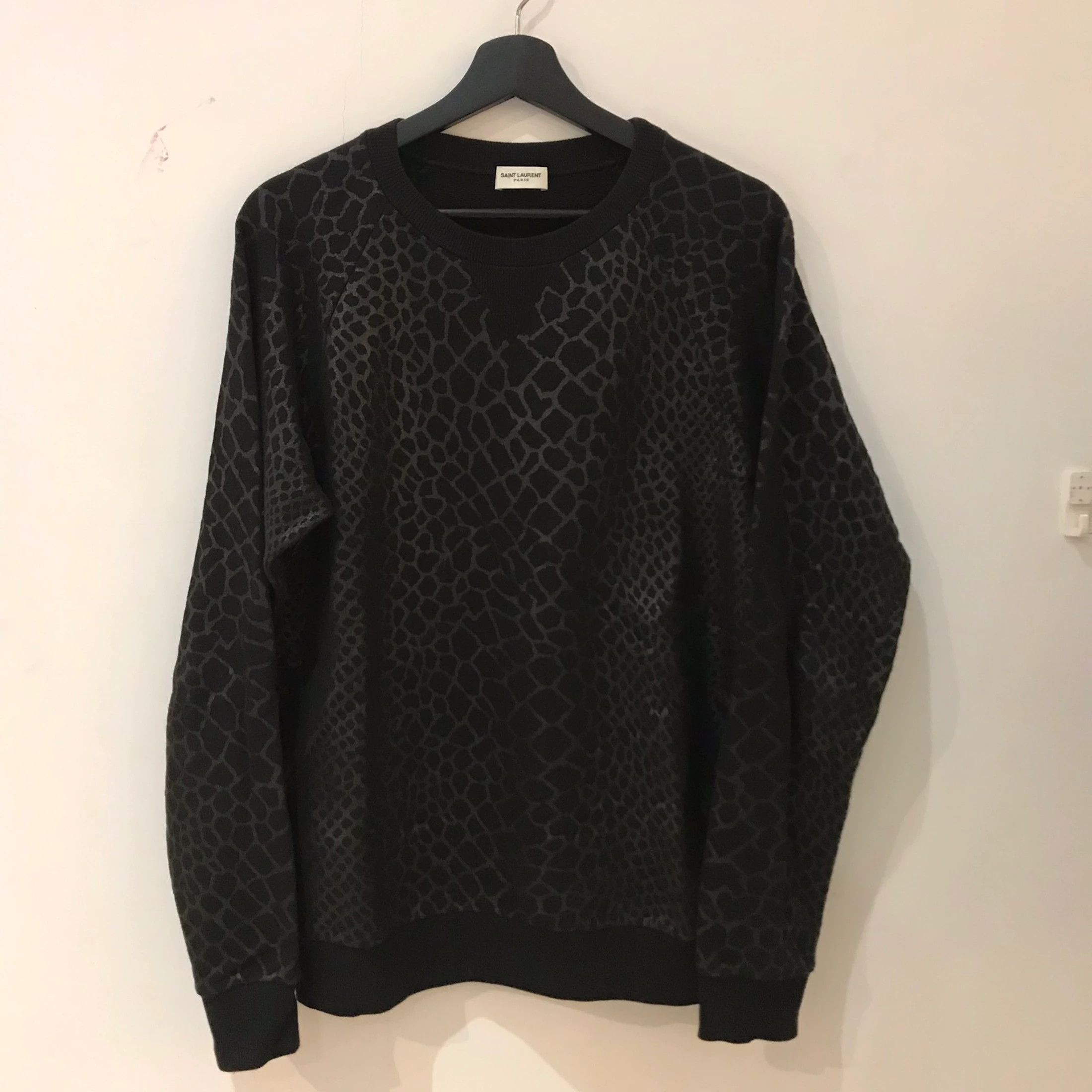 Saint Laurent Paris FW15 Reflective Animal Print Crewneck Sweater Size US M / EU 48-50 / 2 - 3 Thumbnail