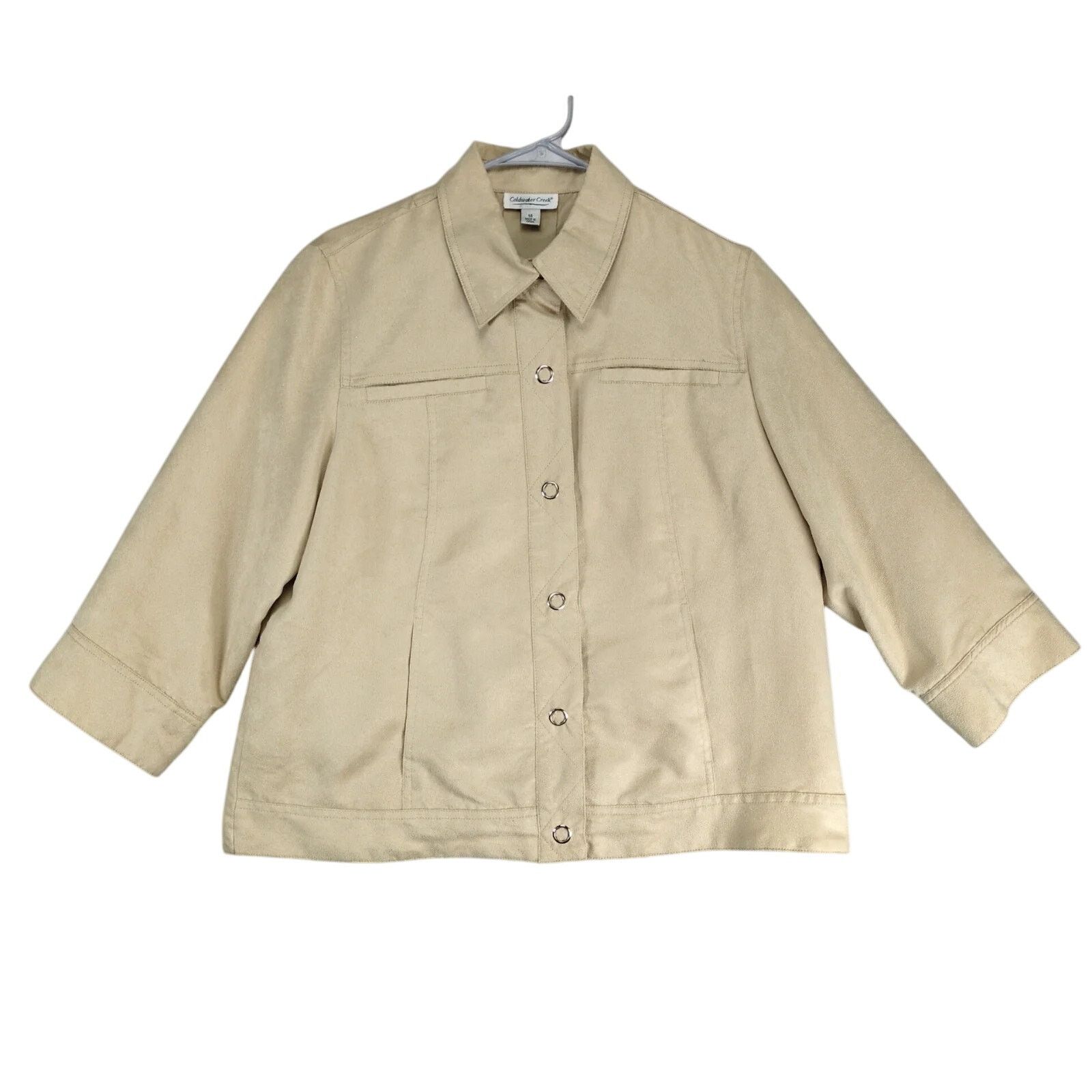 Coldwater Creek Coldwater Creek Beige Faux Suede Jacket Womens 14 Microfiber Size XL / US 12-14 / IT 48-50 - 1 Thumbnail