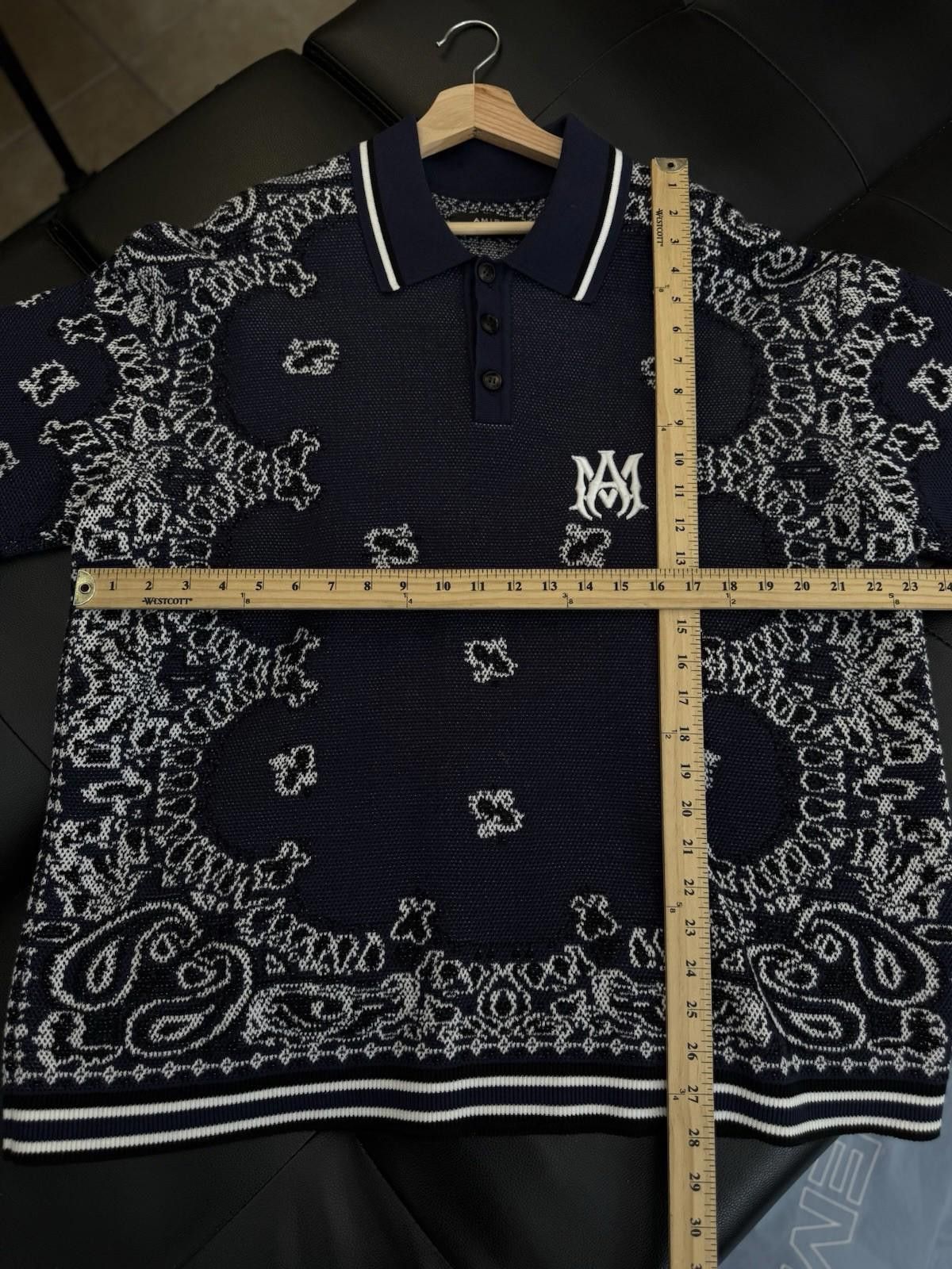 Amiri Amiri Bandana Short Sleeve Polo Shirt Blue Dress Style XL Size US XL / EU 56 / 4 - 11 Thumbnail