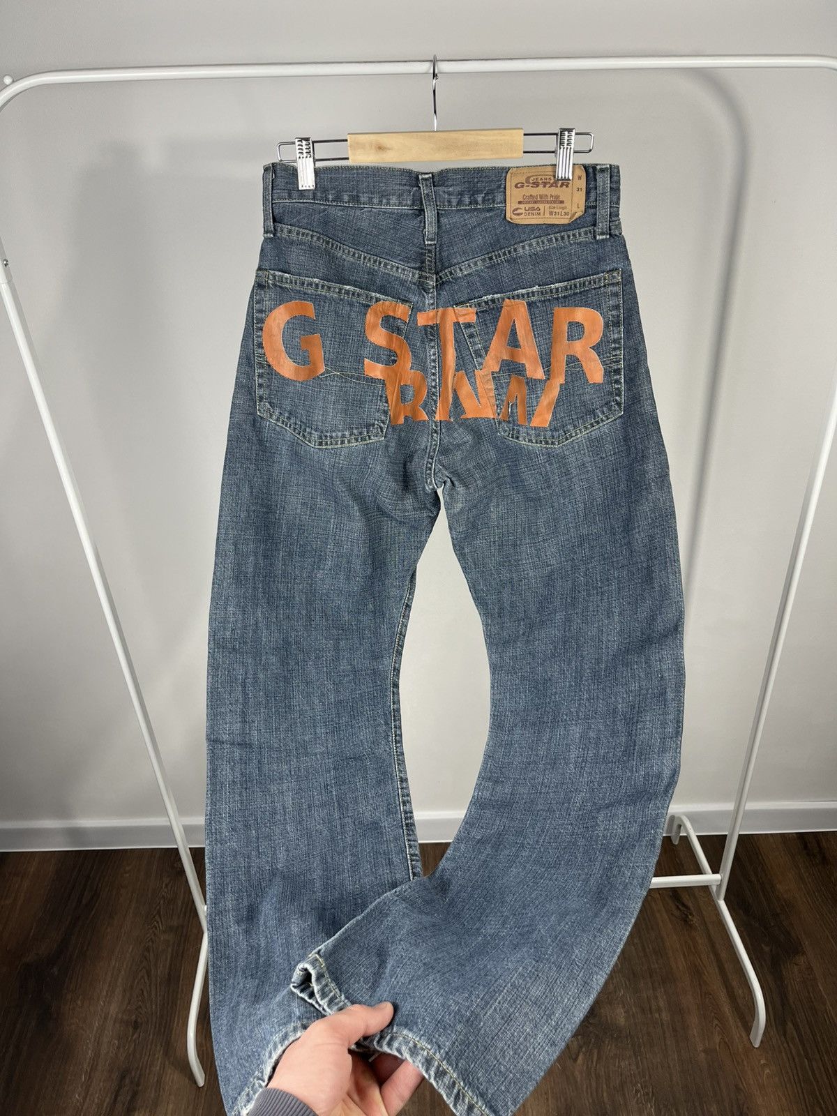 G-Star G Star Raw Jeans Custom Big Logo W31 L30 Blue Straight Fit Size US 31 - 9 Thumbnail
