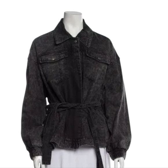 ba&sh ba&sh Black Jean Jacket with Waist Tie Size M / US 6-8 / IT 42-44 - 4 Thumbnail
