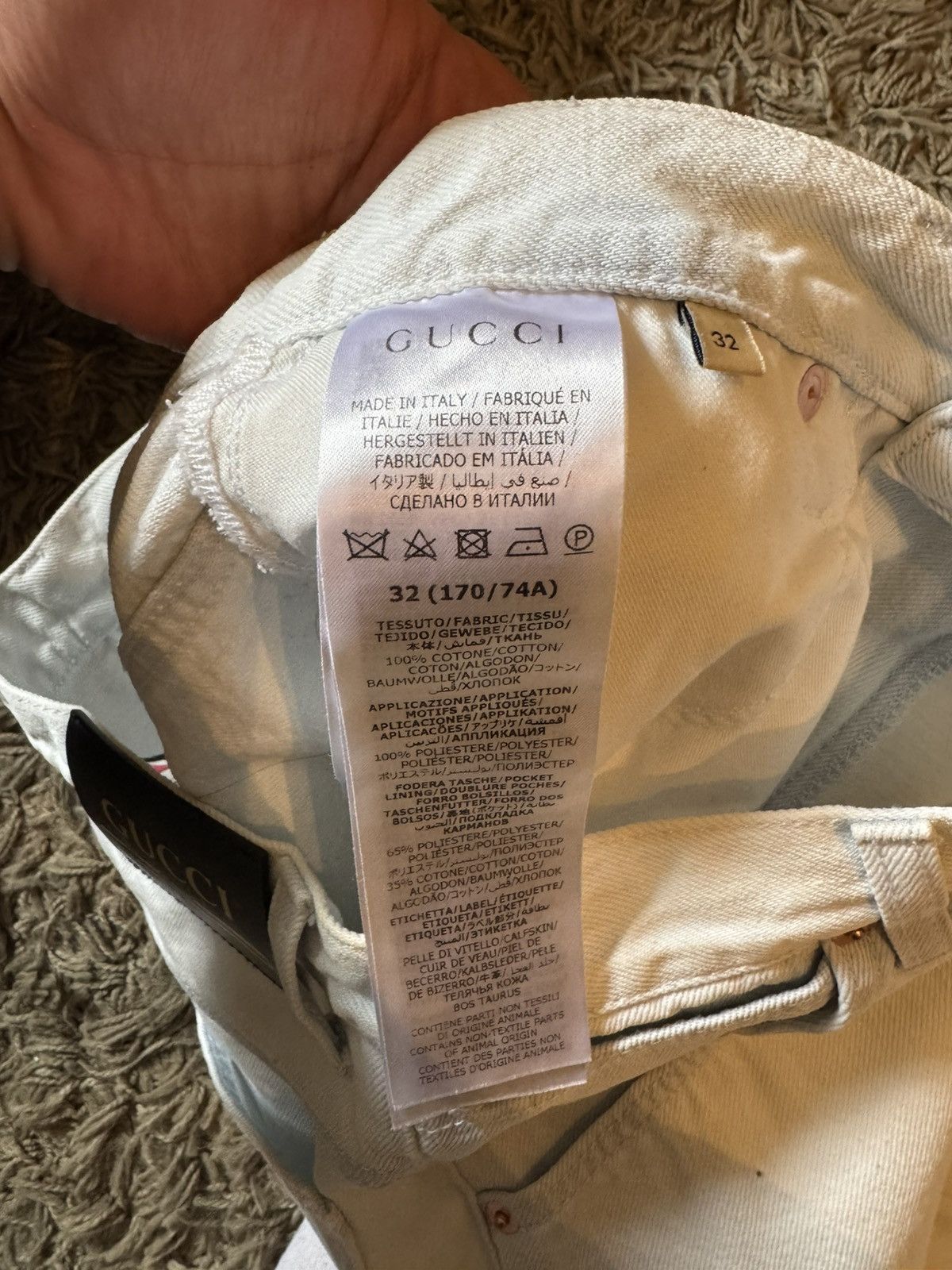 Gucci Gucci GG Patch Logo White Denim Size US 32 / EU 48 - 5 Thumbnail
